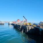 water leaking through drainage gate at navy dock